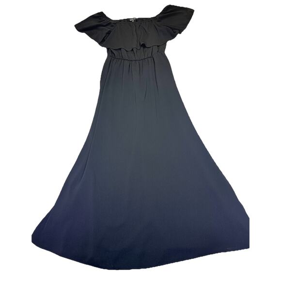 SUGARLIPS Dress Women’s Sz L Santa Ana Off The Shoulder Maxi Dress Black - Picture 2 of 8